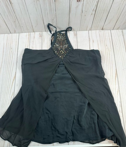 Top Express nero con ferretto, chiffon, taglia M - Foto 10 di 15