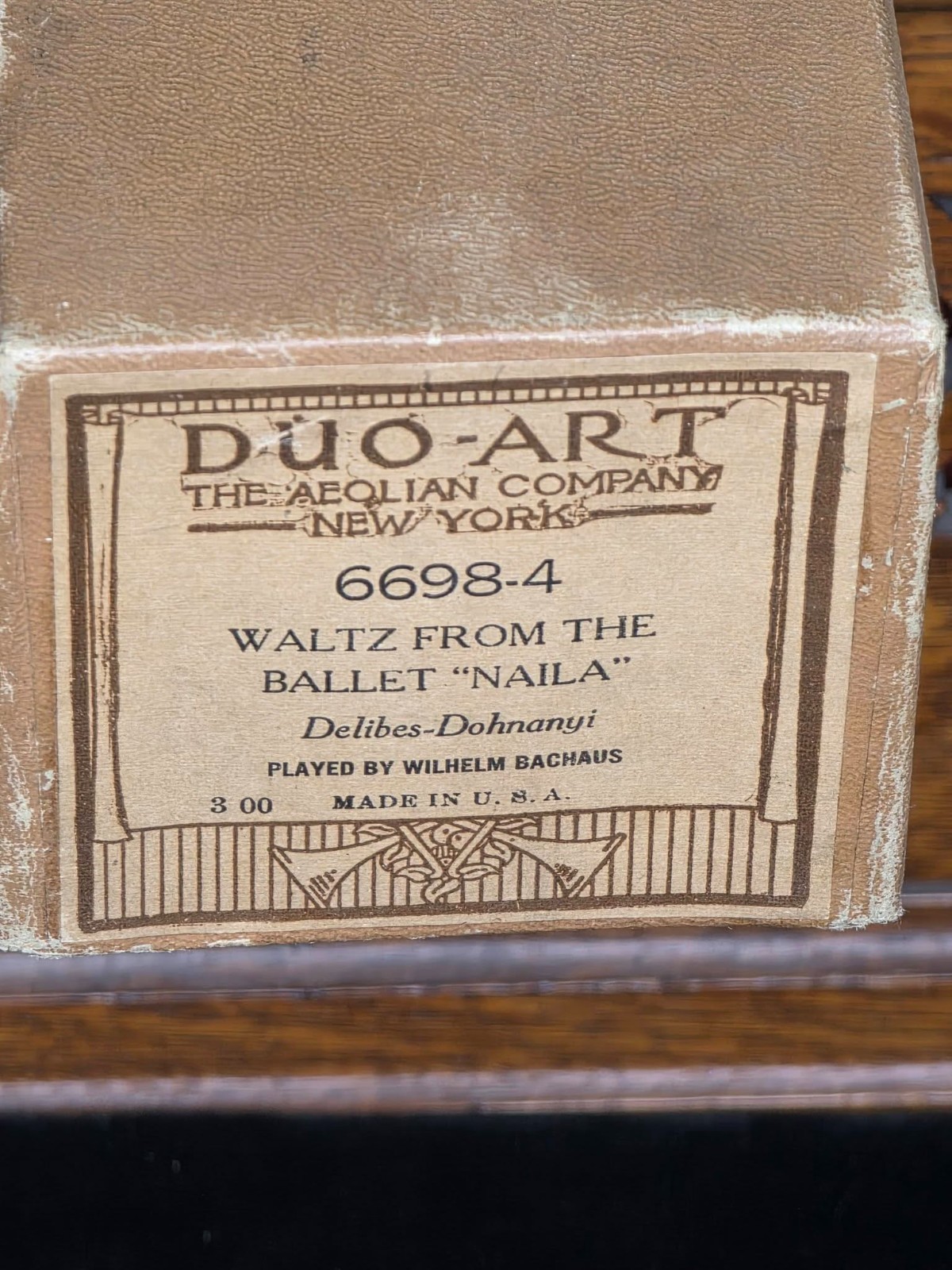 ANTIQUE DUO-ART PIANO ROLL 6698-4 WALTZ FROM THE BALET "NAILA"