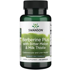 Swanson Berberine Plus with Bitter Melon  Milk Thistle - 3-in-1 Formula 60 Caps