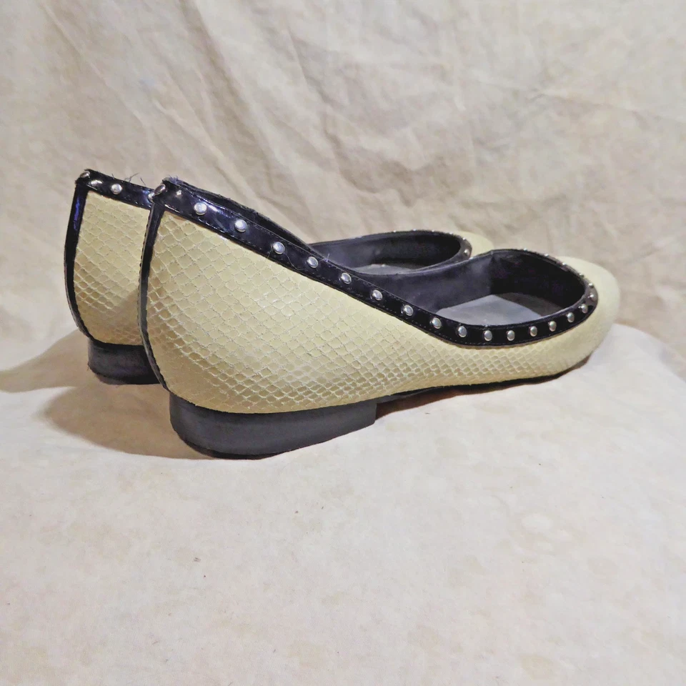 🩰 Белый дом | Балетки Black Market 8,5 М слоновая кость кожа рептилий; детали - Изображение 4 из 4