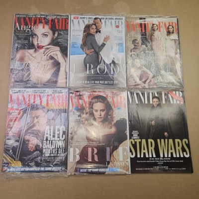 Lot of 6 Vanity Fair Magazines 2017 | Star Wars Carrie Fisher | J-Lo | Angelina