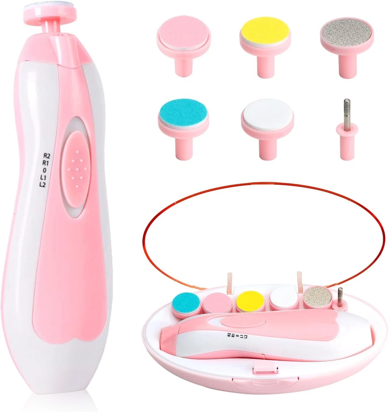 Baby Nail Trimmer Electric-6 in 1 File Clippers Infant Grooming...