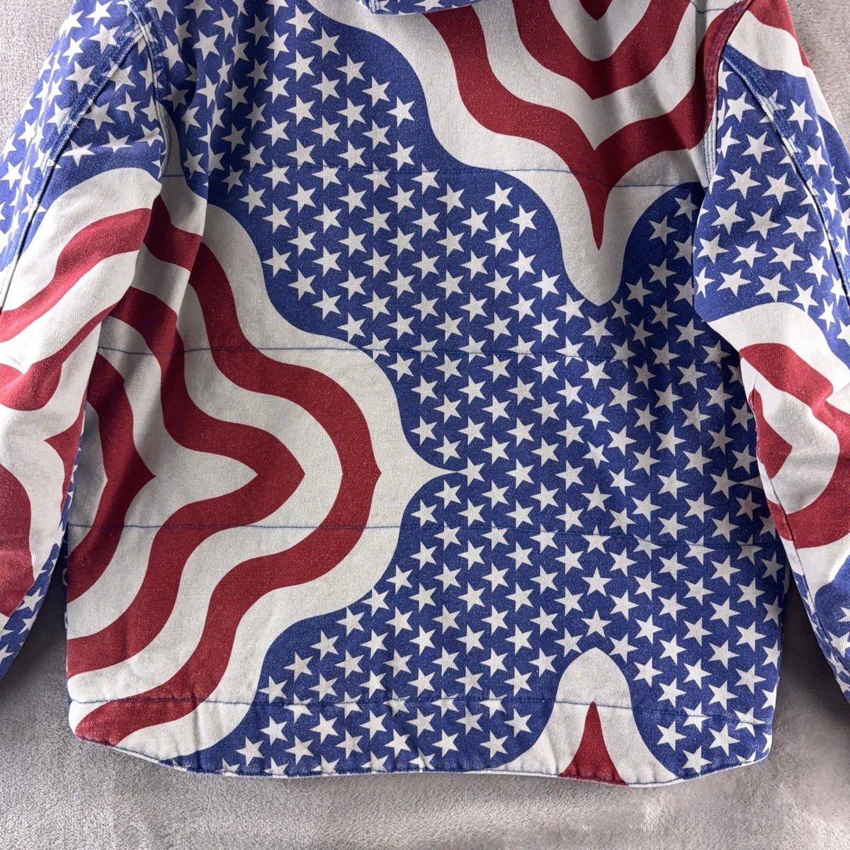 Supreme Flag Quilted Hooded Work Jacket Mens Size Medium Colored