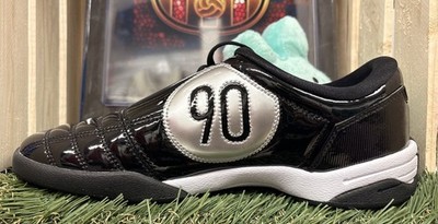 Nike Total 90 III Black Patent Leather Soccer Low Top Sneakers