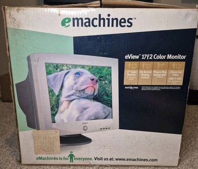 Vintage eMachines eView 17f2 Color Flat CRT Monitor PC Retro Gaming 17'' Monitor