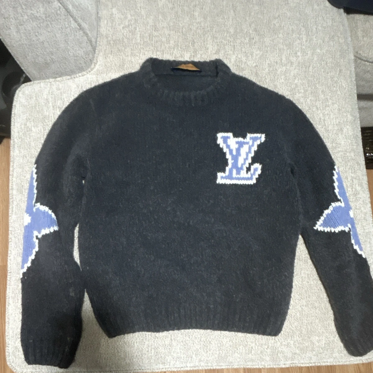 Louis Vuitton Blue Crew Neck Sweaters for Men for sale | eBay