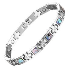 Magnetic Bracelet for Women Titanium Steel Magnetic Bracelet Adjustable Cryst...