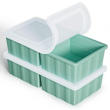 Silicone Freezer Tray for Soup Ice Cubes: 2-Cup Freezing Tray with Lid for Me...