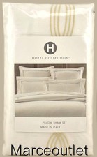 Hotel Collection Portofino EURO Tayons d'oreiller blanc/or doux