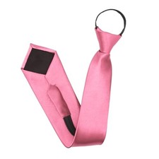 Zipper Neck Ties for Men, Adjustable Pre-tied Mens Tie Solid Color Men's Pink
