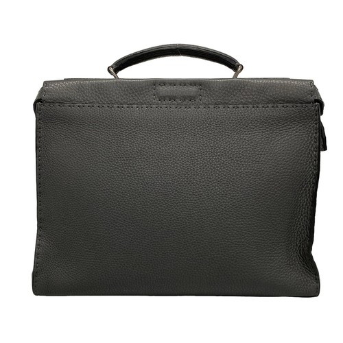 Borsa da lavoro originale FENDI Peekaboo Fit/Selleria 7VA406 in pelle grigio scuro