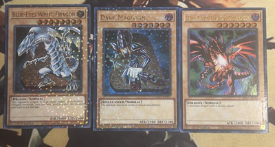 Yugioh: Blue Eyes White Dragon + Dark Magician + Red Eyes HAC1 DT Ultra Rare Set