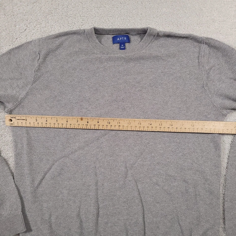 APT 9 Sweater Women's Medium Grey Knit Long Sleeve Crew Neck Lightweight Casual - Image 4 of 4