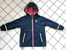 Mädchen Regen Matsch Jacke Innenfleece blau Reflex-Streifen Kapuze gr.98/104