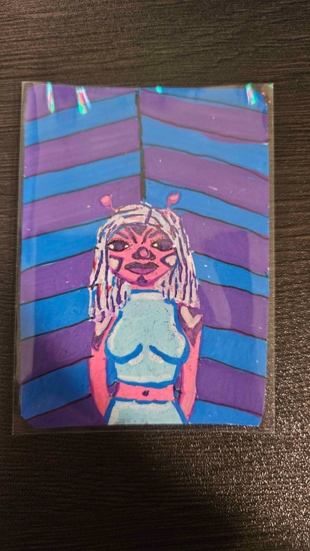 aceo art card Space Girl