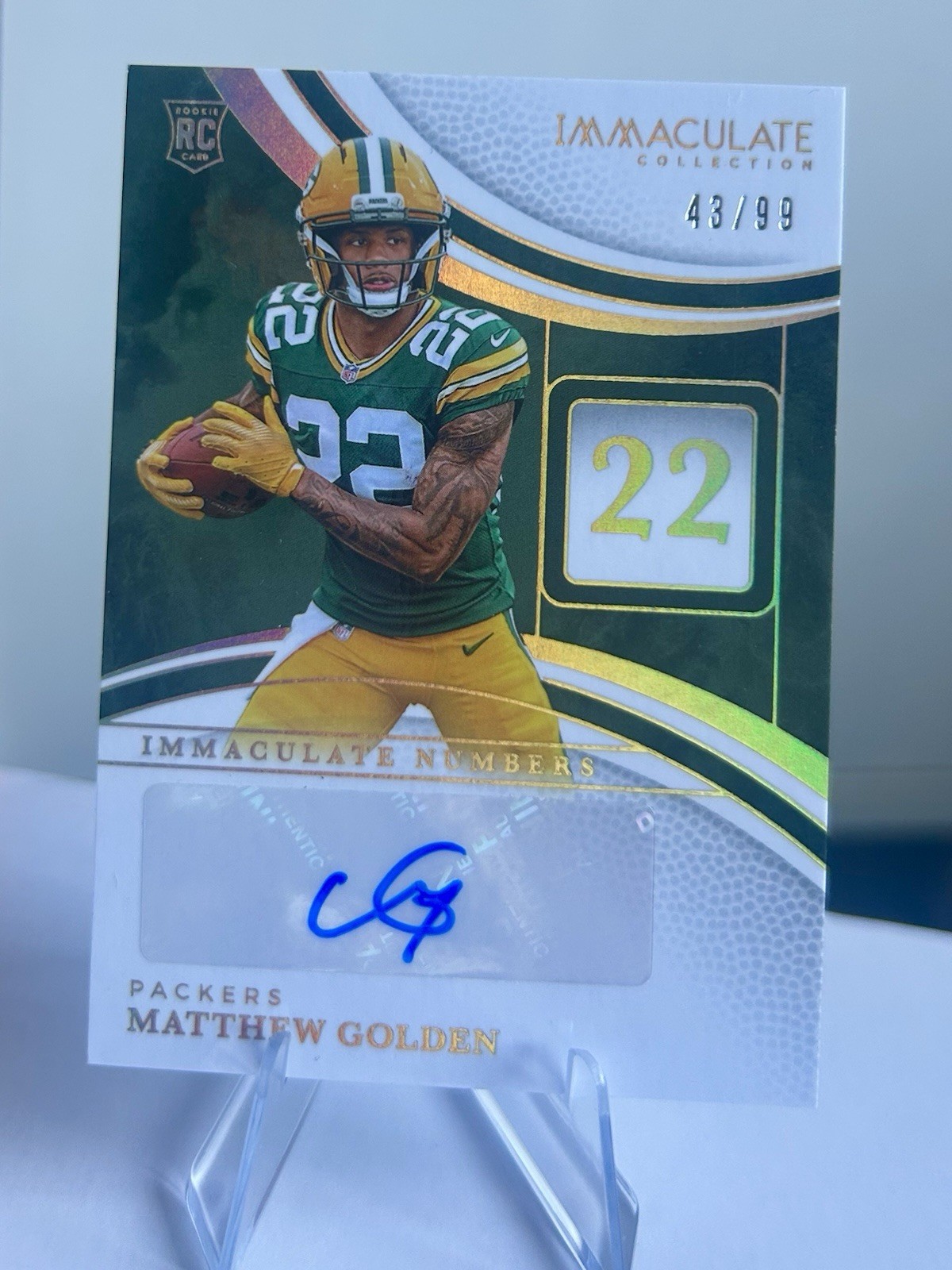 Matthew Golden Panini Immaculate Collection Immaculate Numbers Signatures #INSMGN Base