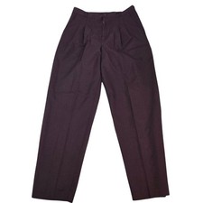 Vintage Briggs New York Pleated Pants Womens 12 Burgundy High Waist Made In USA