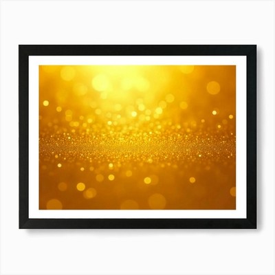 Golden Bokeh 5 Kunstdruck gerahmt Wandbild Poster Leinwanddruck Bild