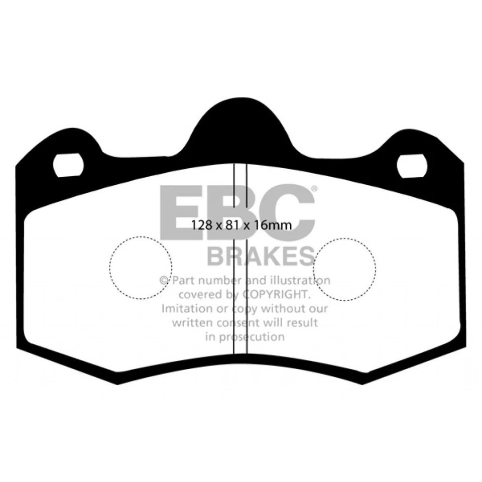 Pastillas de freno traseras EBC para Morgan Aero 8 2004 3,8 Twin Turbo Yellowstuff Foto 2 de 4