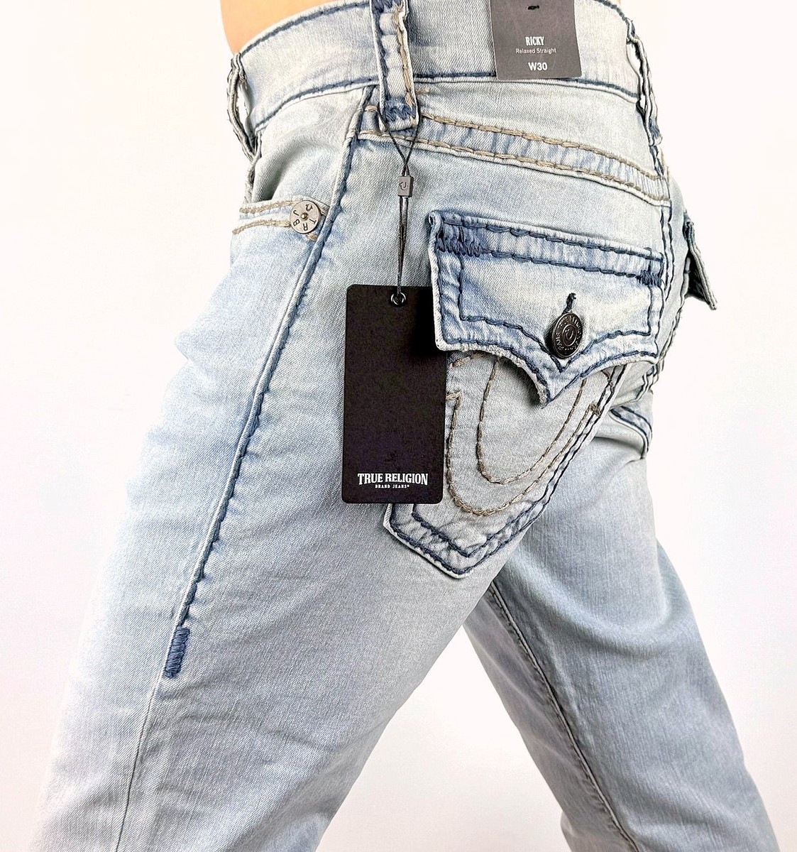 True Religion Men's Ricky Relaxed Straight Super T Jeans 34