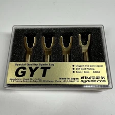 Oyaide GYT Spade Lug 24K Gold Plated Copper Y Lugs Set of 4 New Sealed