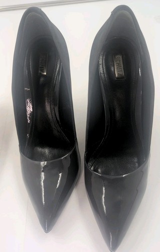 Schutz Pointy Queren Slate Grey Patent Suede Pumps 10US - Picture 5 of 12