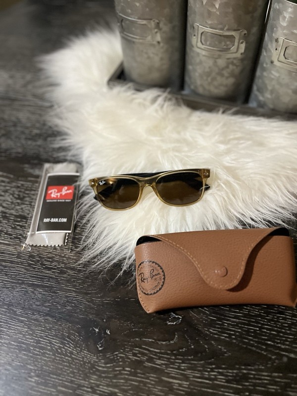 RAY-BAN WAYFARER RB2132 55MM SUNGLASSES BROWN B-15 HAVANA FRAME MEN Case & Cloth