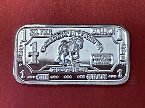 Baby’s First Bullion! 1g Solid Silver Bar W/ An Adorable Horse Design! .999 Pure