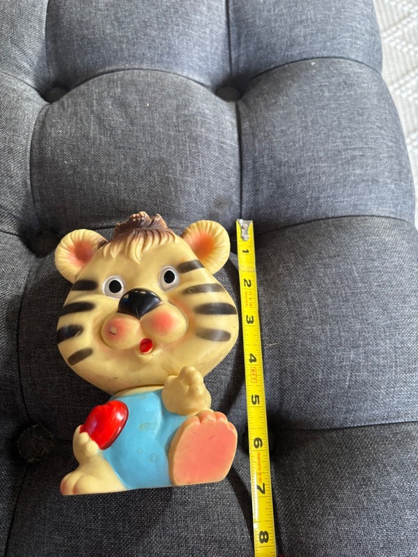Vintage Tiger Squeak Toy Teether Japan