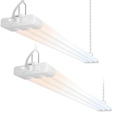 SHOP LIGHT FIXTURES 2-PACK LED UTILITY 4FT 30W 40W 50W DIMMABLE 6500K FOR GARAGE