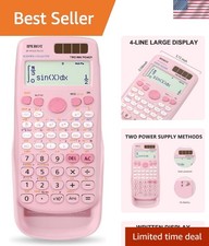 Pink Scientific Calculator with 417 Functions  Large LCD - Perfect for Students