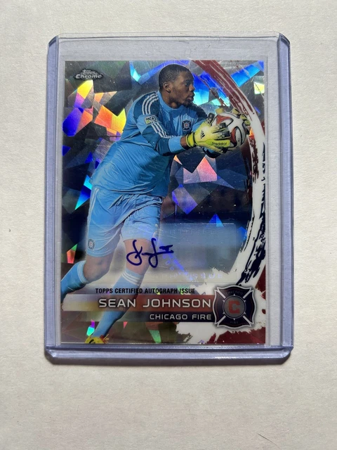 2014 Topps Chrome MLS 2 Sean Johnson Atomic Autogramm 04/10 Chicago Fire