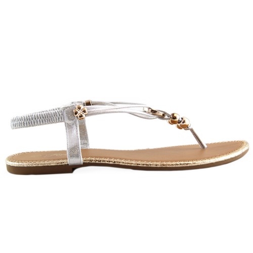 New women's shoes open toe sandals t strap sling back summer casual party silver - Picture 2 of 8