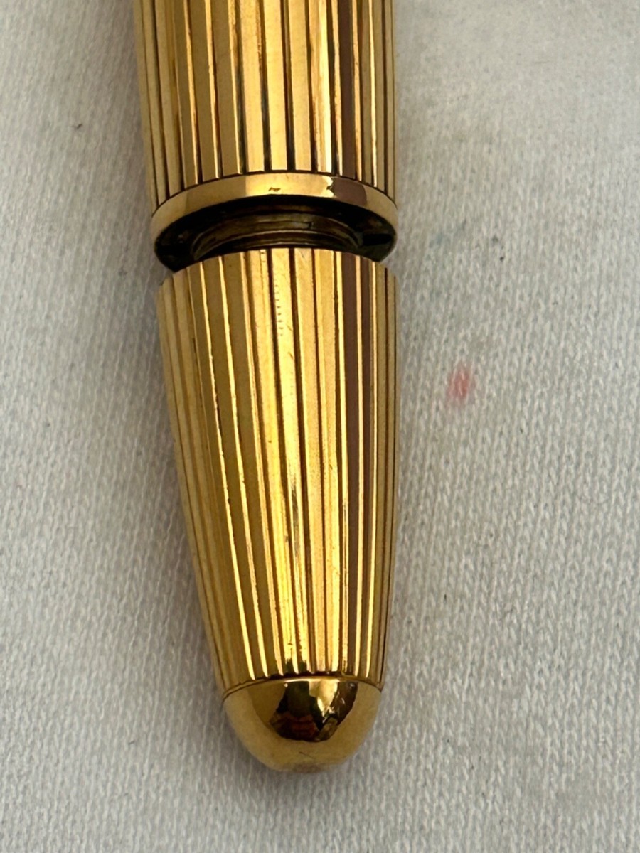 Montblanc Solitaire Vermeil LeGrand 146 Pinstripe 18k M Nib-VG