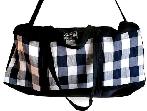 Duffel Bag KLASIK BALI MONOGRAM CARRYALL Large Zipper Plaid Travel Bag 25” X 14” - Picture 2 of 4