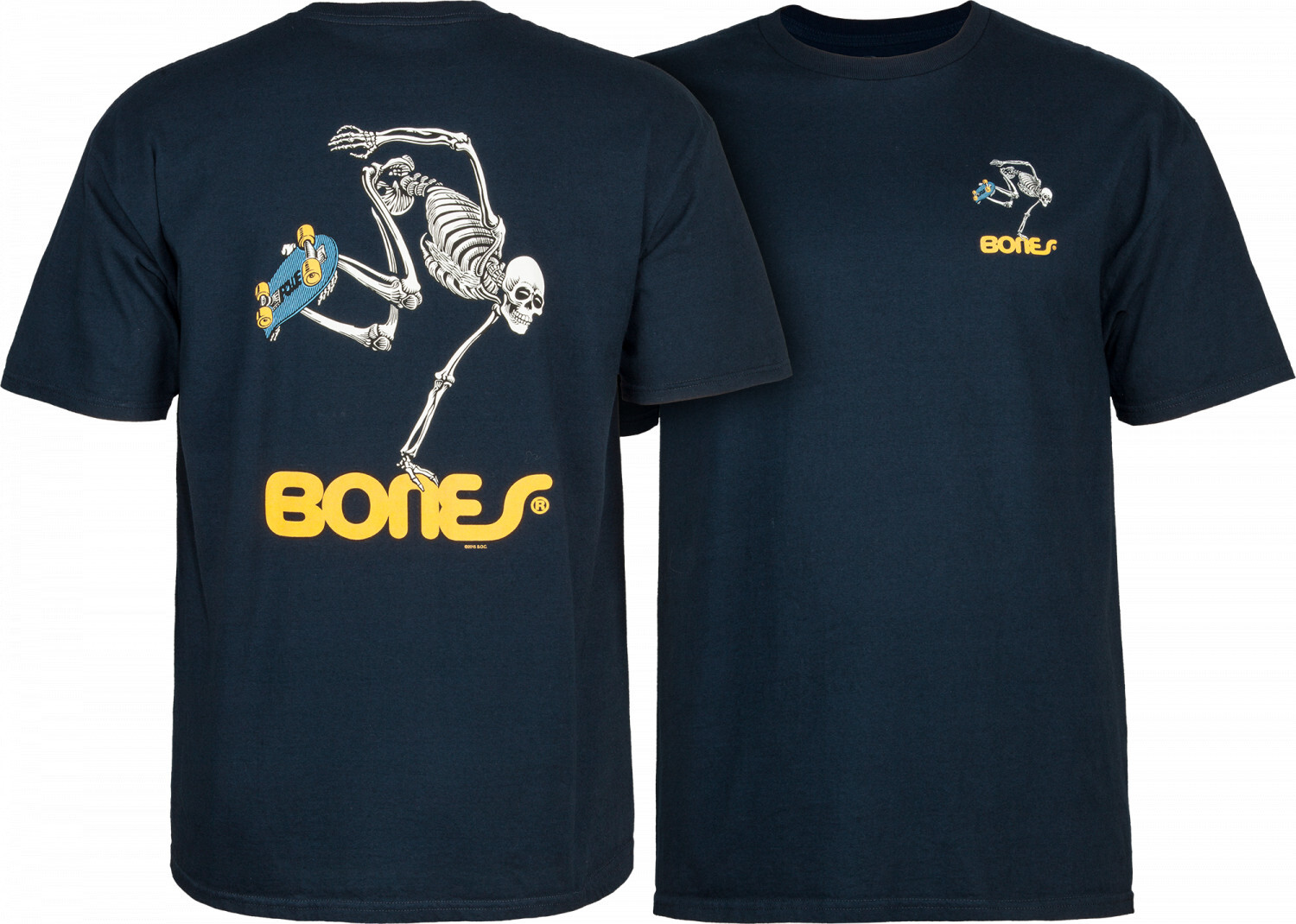 Ing Skeleton Skateboard T Shirt Navy