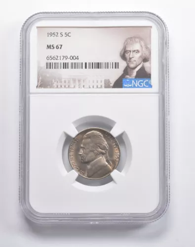 MS67 1952-S Jefferson Nickel NGC *2543