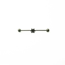 16G Industrial Barbell Snowflake Stainless Steel Helix-Conch Cartilage Piercing