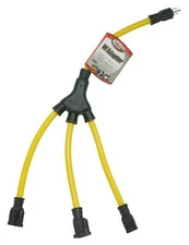 09019 Wsplitter Extending Outlet Adapter Splits 1 To 3 Outlets 2foot