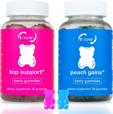 TopSupport and Peach Gains Gummies -Women's Support Supplement -Multivitamins