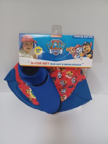 NEW Nickelodeon Paw Patrol Swim Set Sun Hat & Socks Toddler One Size
