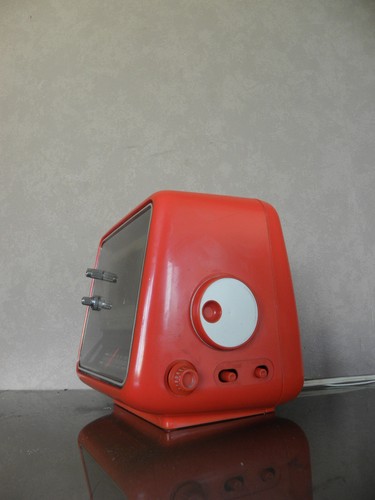 vitage radio clock alarm flip red vintage pop design ufo Space Age Modern - Picture 3 of 10