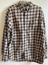 Carhartt Flannel Shirt Large Relaxed Fit Chest Pockets Plaid Work Splat Paint