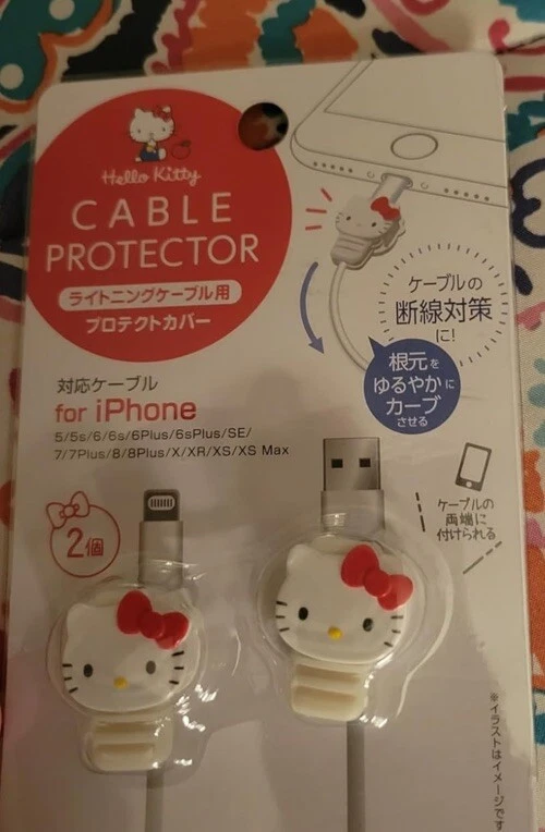 CUTE 2pc Set Hello Kitty Cable Protector Cell Phone Accessories For iPhone USA - Image 3 of 4