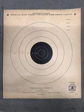 Vintage NRA Timed Pistol 50ft Gun Target National Rifle Association Collectible