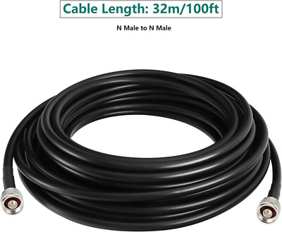 GEMEK 100ft N Male to N Male Antenna Cable, Low Loss Extension Coaxial for 3G/4G