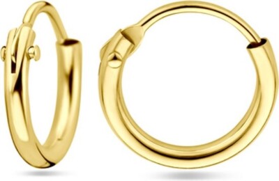 14K Gold Creolen Damen 9mm rund glänzend poliert elegant Marie Celeste Ohrringe