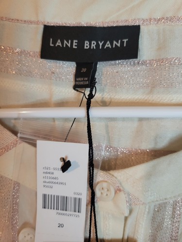 Top tunica a righe rosa scintillante Lane Bryant nuovo con etichetta taglia 20 - Foto 6 di 8
