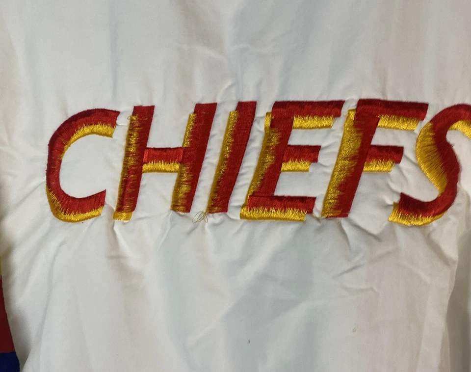 Jaqueta bordada rara Top Of The World por Wiman Kansas City Chiefs tamanho grande - Imagem 2 de 4