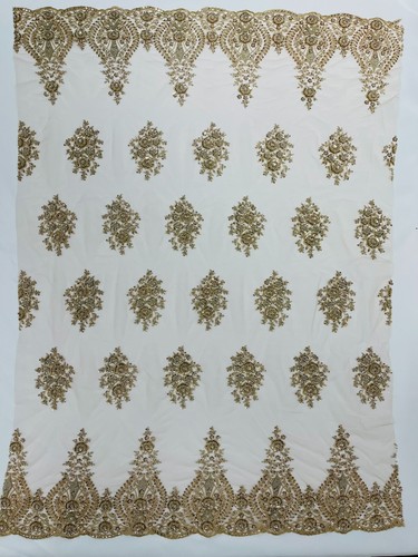 Classic Beaded Damask Lace, by The Yard. - Picture 39 of 50